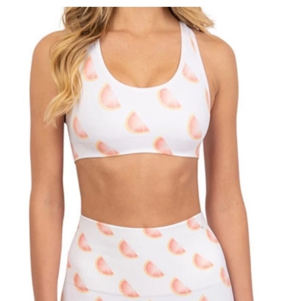 TLA by Morgan Stewart Grapefruit Citrus Sports Bra